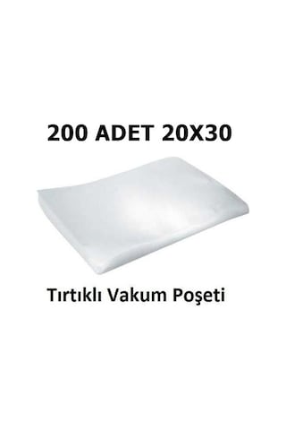 Tırtıklı Vakum Makinesi Poşeti Torbası 20 x 30 CM - 200 Adet