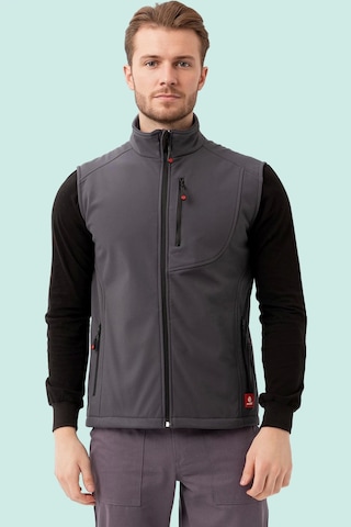 Softshell Erkek Yelek Kışlık İş Güvenliği Salina Günlük Kullanıma Uygun Konforlu Kesim Fermuarlı Füme
