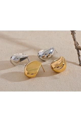 Novahub Altın Kaplama Geometrik Hollow Küpe Kadın 316l Paslanmaz Çelik Su Geçirmez Takı Altın