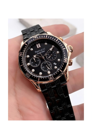 Ferrucci Fonksiyonları Aktif Takvimli Fosforlu Kadran Çelik Erkek Kol Saati Rose Gold