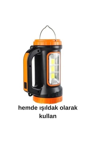 3w 15w Solar Şarjlı Led El Feneri Işıldak Projektör Kamp Avcı Feneri Çok Renkli