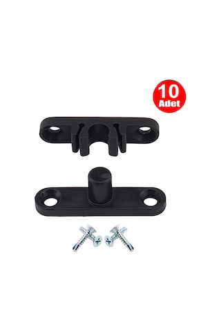 Pvc Kapı Pencere Sineklik Siyah Plastik Çıt Çıt Kilit Menteşe Küçük Boy 4cm -10 Adet
