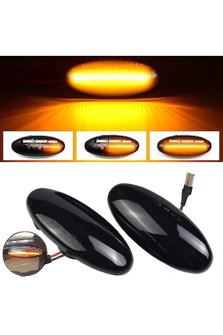 Suofeng Nissan Navara D22/np300/frontier 1998-2005 İçin Amber Led Fender Yan İşık, Plug&play, 50.000+ Saat Ömür, Siyah Smoked Kasa