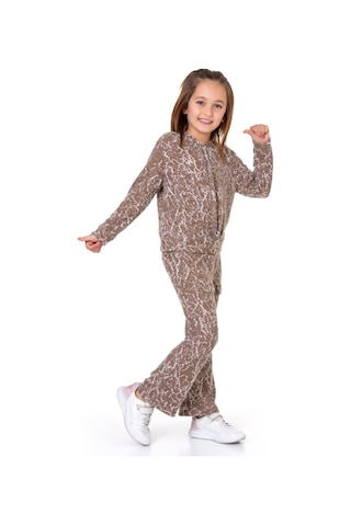 Kız Çocuk 2'li Triko Takım Pantolon+kazak 12124 Kahverengi