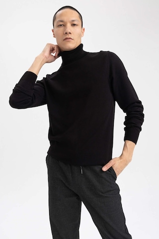 DeFacto Siyah Slim Fit Dar Kesim Balıkçı Yaka Basic Düz Triko Kazak R1124AZ23WNBK27