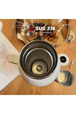 Termos Paslanmaz Çelik Çaydanlık Sıcaklık Göstergeli - Kırmızı +