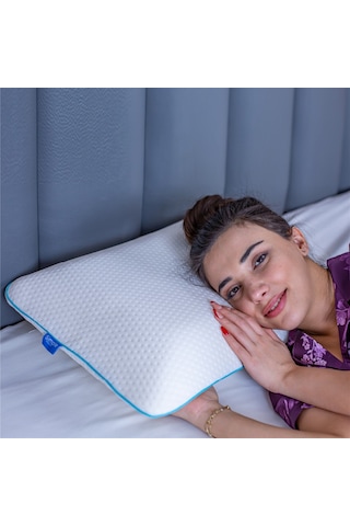 SimpleThePillow Kontürlü Klasik Visco Yastık Memory Foam Boyun Yastığı Hafızalı Yastık 60*40*12