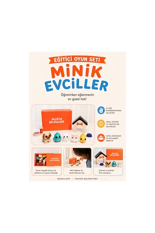 Evcil Hayvanlar Oyun Seti Montessori İlhamlı Eğitici Oyuncak Hayvan Ve Aksesuarlar, Kedi Köpek Kuş Balık Hamster Minik Evciller