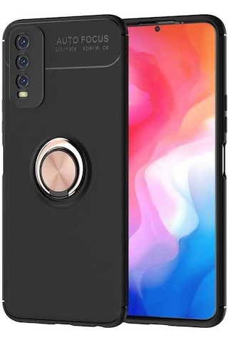 Nourthkiingdom Vivo Y11s Kılıf Nrtk Ravel Silikon Kapak - Siyah-rose Gold Siyah-rose Gold