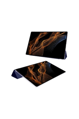 Samsung Galaxy Tab S9 Uyumlu Kılıf Tam Koruma Standlı İnce Pu Deri Sert Silikon Şeffaf Kapak 11 İnc Kapaklı Kılıf