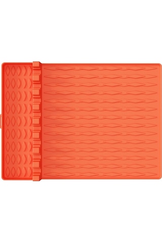 Ccgloball Barbekü Izgara Alet Minderi, Silikon Izgara Tavası Koruma Matı, Yağ Tahliye Matı, Kamp Yemek Rafı Turuncu