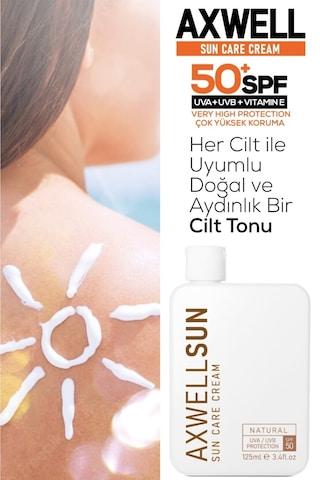 Axwell Sun Care Cream Leke Karşıtı Güneş Koruyucu Krem SPF50+ 125 ML