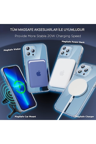 Apple Uyumlu iPhone 13 Pro Max Kilif 6.7 Seffaf Magsafe Kamera Korumali 556400023