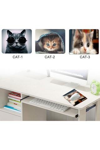 Wezone Kedi Desenli 180x220mm Kaymazsız Oyun Mouse Pad - Bilgisayar, Dizüstü Ve Macbook Uyumlu - Yumuşak Dokuma, Hassas Konumlandırma Diğer
