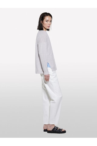 Sisley Keten Karışımlı Triko Hırka Kadın Gri Hırka - 325p105gm602m