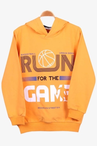 Breeze Basketbol Temalı Hardal Sarı Erkek Çocuk Sweatshirt (8-12 Yaş)
