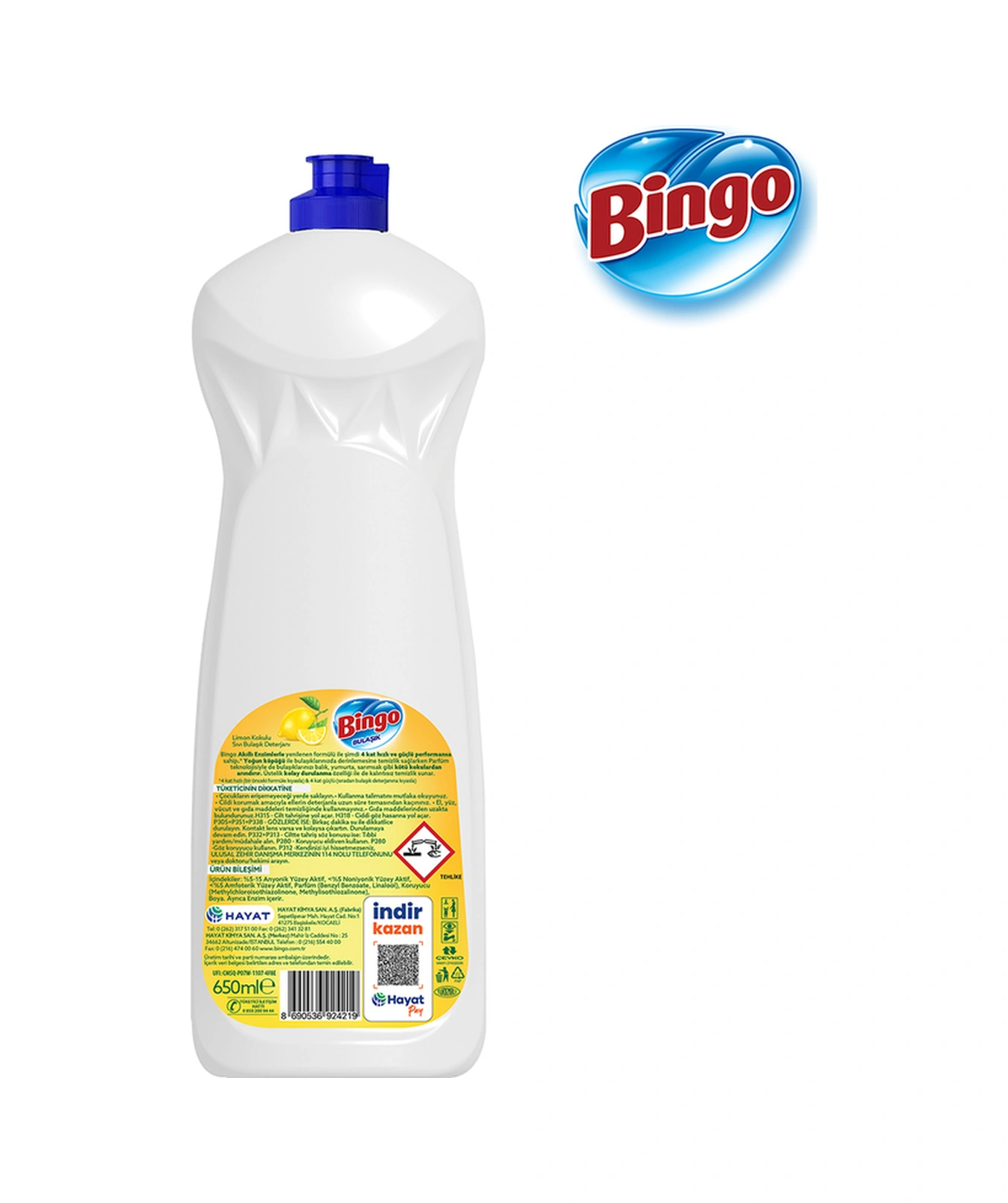 Sıvı Elde Bulaşık Deterjanı Limon 650ml X 3 Adet