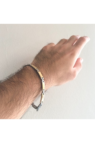Ferizz Altın Kaplama Erkek Bileklik Eblk-349 Gold