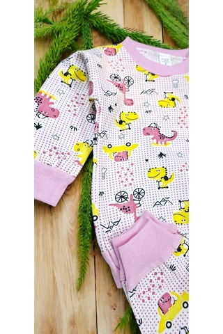 Dino Kız Çocuk Pijama Takım Pembe