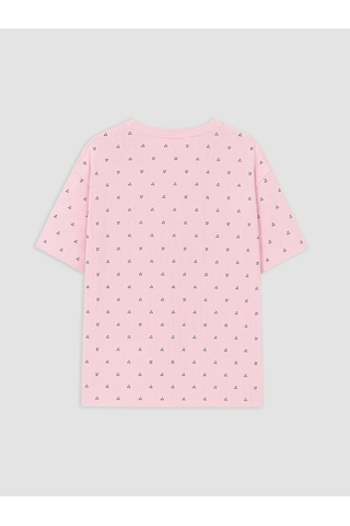 Lcw Dream Ekru Bisiklet Yaka Desenli Kadın Pijama Üst