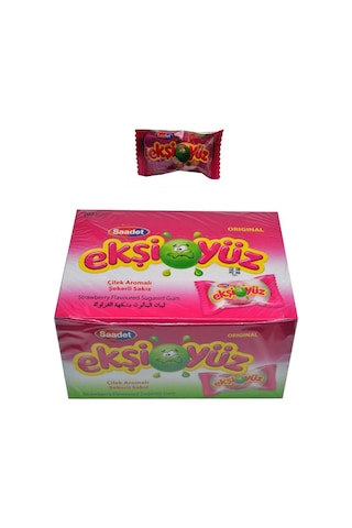 Saadet Ekşiyüz 3.5 Gr x 100 Adet Çilek Aromalı Sakız 2 Paket