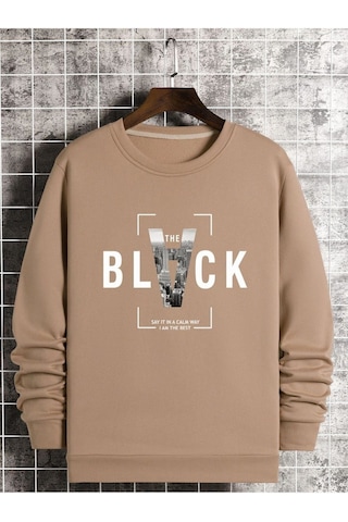 Altamira Unisex Black Baskılı Bisiklet Yaka Oversize Sweatshirt 001