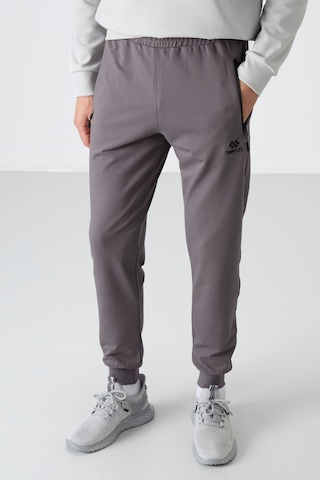 Tommy Life Koyu Gri Fermuar Cepli Standart Kalıp Jogger Erkek Eşofman Alt - 84587 Koyu Gri