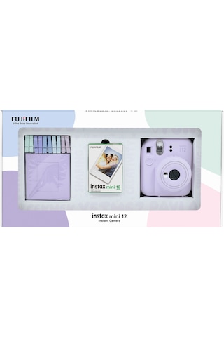 Fujifilm Instax Mini 12 Fotoğraf Makinesi + 10'lu Film + Mandal Lila