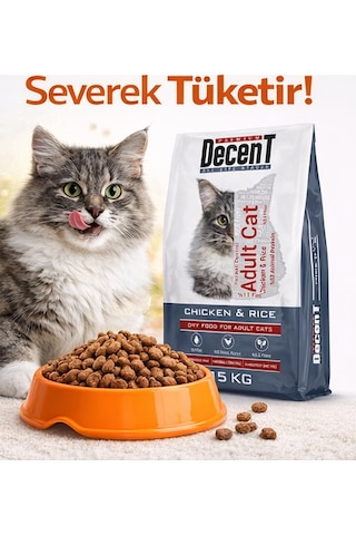 Decent Tavuk Etli Yetişkin Kedi Maması 15 Kg 2 Adet