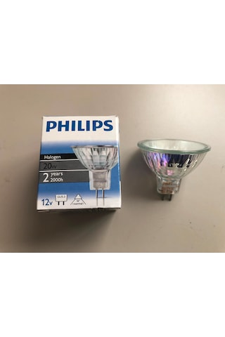 5 Adet Phılıps 12v 20w Mr 16 Gu 5.3 Çanak Halojen Çap:50mm