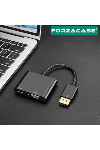 3in1 Dp To Hdmı + Vga Adaptör 4k 30hz Görüntü Adaptörü - Fc503