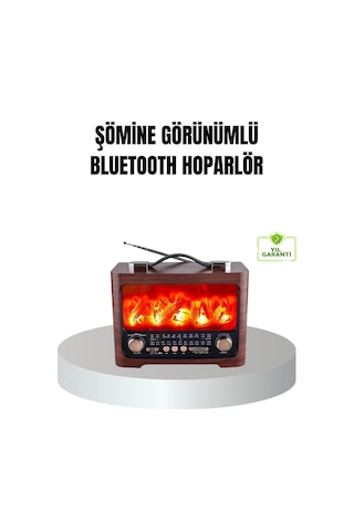 Solar - 23 - Şarjlı Şömine Alev Efektli Bluetooth Hoparlör 7w Tnabilir - Glblseme - Ses Sistemi