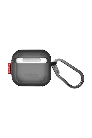 Apple Uyumlu AirPods 4 Kılıf Airbagli 360 Derece Tam Koruma Skinarma Mecha Ce Askı Aparatlı Kılıf Füme