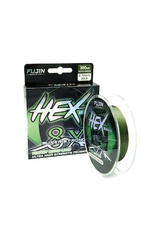 Fujin Hex Braid 8x 300mt Moss Green Pe İp Misina 0,12 Mm