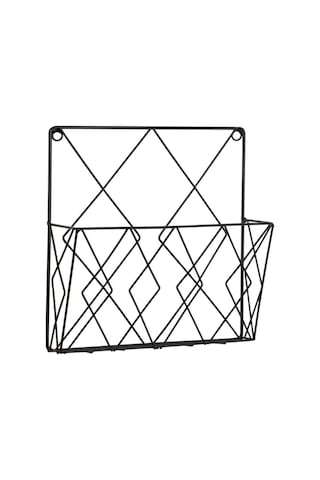 Vkemall Siyah Demir Tel Duvar Tipi Dergi Depolama Rafı - Gazete Ve Dosya Düzenleyici - Duvar Dekorasyonu Depolama Ünitesi Siyah