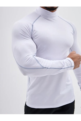 Uvın Yaka Detaylı Uzun Kollu Üst 285934983 Beyaz