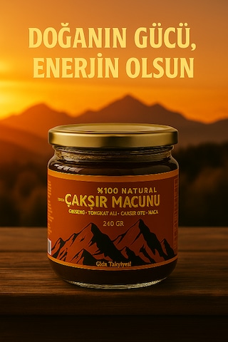 Anzel Çakşır %100 Natural Ginseng Macunu Tongkat Ali, Çakşır Otu Bal Bitkisel Karışım Kuvvet Macun 240 Gr