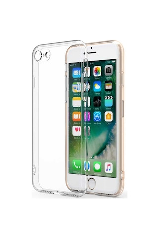 Apple Uyumlu iPhone 8 Kılıf Kamera Korumalı Süper Silikon Şeffaf Kapak