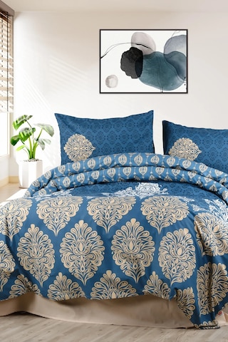 Aytunç Sultan %100 Pamuklu Çift Kişilik Nevresim Takımı 200x2... Lacivert