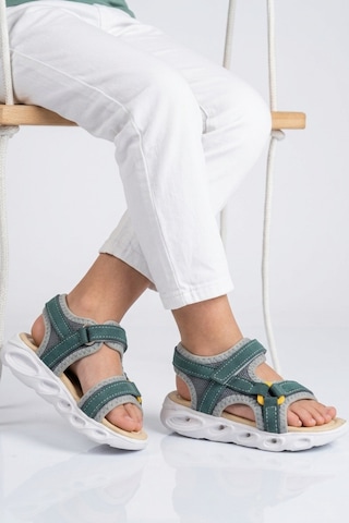 Cool Sage F Petrol Unisex Cırtlı Işıklı Çocuk Sandalet