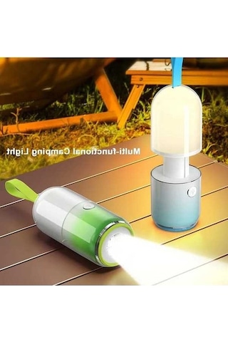 Pazly Yeşil Yürüyüş Su Geçirmez Şarjlı Led Kamp Lambası Gece Feneri Balıkçılık Acil 7 Yeşil Yeşil