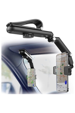 Cr53 Çok Fonksiyonlu Güneşlik Ve Dikiz Aynası Araç İçi Telefon Tutucu 360 Dönebilen Katlanabilir Çok Eklemli Telefon Tutucu 1