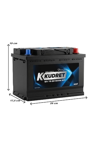 Kudret 12 V 75 Ah 600 A En Akü Yiğit Akü Üretimi