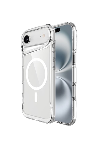 Techaks Apple Uyumlu iPhone 17 Air Kılıf Zore M-safe Şarj Özellikli T-max M-safe Kapak - Şeffaf Şeffaf