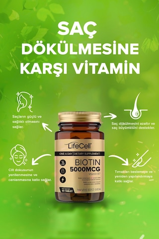 Lifecell Biotin 5000 Mcg 60 Tablet