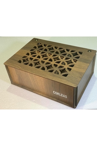 Ahşap Çay Kutusu Gediz 9 Bölmeli Kapaklı Poşet Bitki Çayı Saklama Kabı Tea Box 72 Çay Dahil