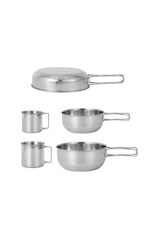 Ulzyvf Tava Taşınabilir Takımı Skycıty Seyahat Seti Pişirme Piknik Paslanmaz Çelik Kase Bardak Aksesuarı Gümüş Gümüş