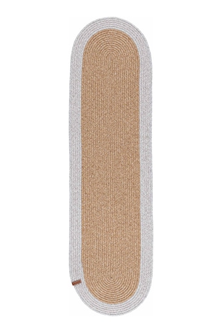 Cesta Amerikan Servis El Yapımı Pamuklu Natural Gri Jüt Örme Dekoratif Runner 37x136cm 9027 Natural Gri