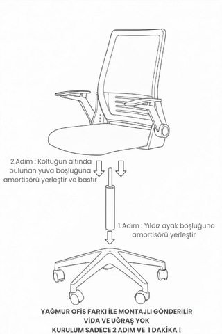 Yağmur Ofis Katlanır Kollu Çalışma Sandalyesi Montajlı Ofis Ve Bilgisayar Koltuğu Beyaz Kol Antrasit Kumaş Antrasit