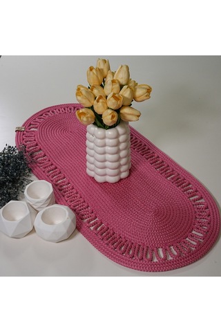 Zengin Design Home Zdh-802 Oval Runner Pembe